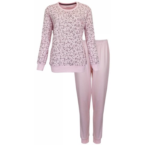 Tenderness Dames Pyjama - Katoen - Ronde Hals - Licht Roze