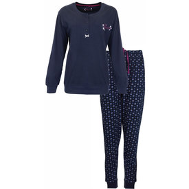 Tenderness Tenderness Dames Pyjama - Lange Mouwen - Donker Blauw
