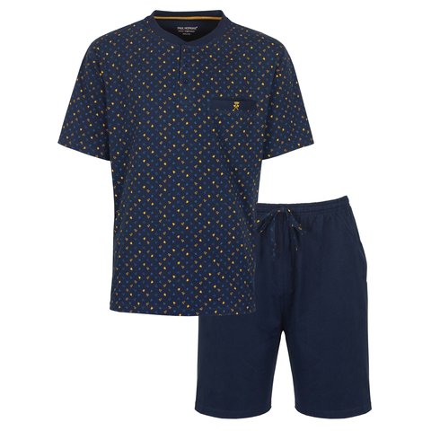 Paul Hopkins Heren Shortama - Pyjama Set - 100% Katoen - Blauw