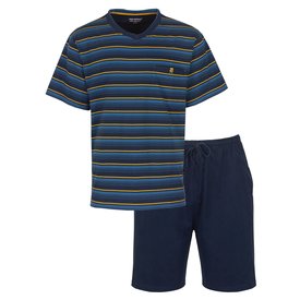 Paul Hopkins Paul Hopkins Heren Shortama - Pyjama Set - Gestreept - Blauw