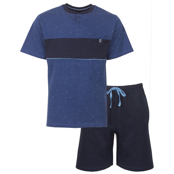 Paul Hopkins Paul Hopkins Heren Shortama - Pyjama Set - 100% Katoen - Blauw
