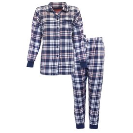 Irresistible Irresistible Dames Pyjama - Flanel - Doorknoop - Blauw