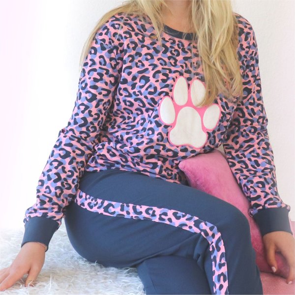 Irresistible Irresistible Dames Pyjama - Tijgerprint - Roze/Blauwe