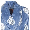 Medaillon - dames badjas - fleece - Licht Blauw