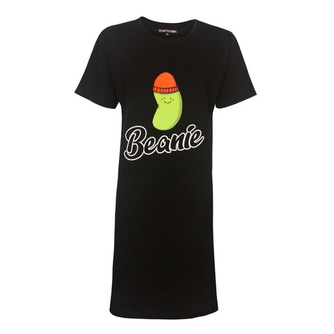 Temptation Dames Nachthemd - Bigshirt - Zwart