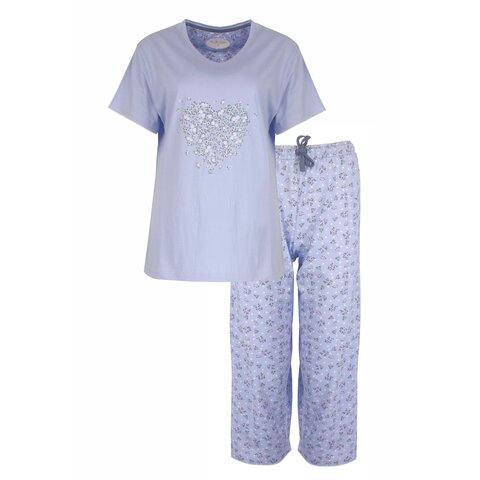 Tenderness Dames Pyjama - Katoen - Licht Blauw