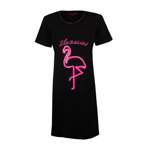 Temptation Dames Nachthemd - Bigshirt - Zwart