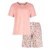 Tenderness - Dames Shortama Pyjama Set - Bloemenprint - 100% Katoen - Licht Roze