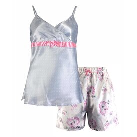 Irresistible Irresistible - Dames Shortama - Pyjama Set - Grijs/Wit
