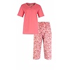 Medaillon Dames Shortama Pyjama Set – Paisley print - 100% Gekamde Katoen - Roze