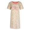 Irresistible Dames Nachthemd - Slaapkleed - Blader print - 100% Katoen - Roze