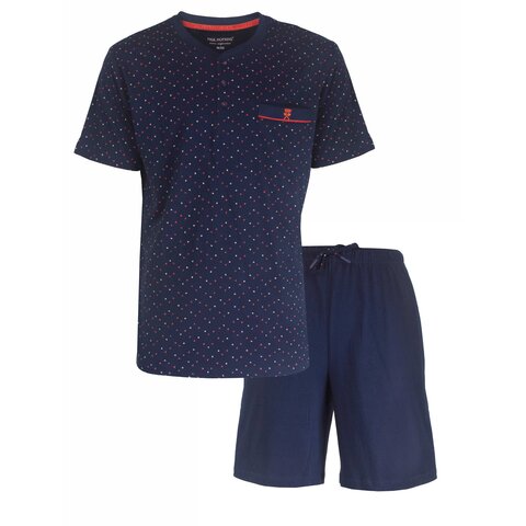Paul Hopkins Heren Shortama - Pyjama Set - 100% Katoen - Donker Blauw