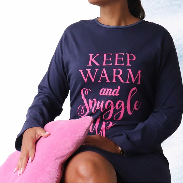 Temptation Temptation Dames Bigshirt - Nachthemd - Donker Blauw