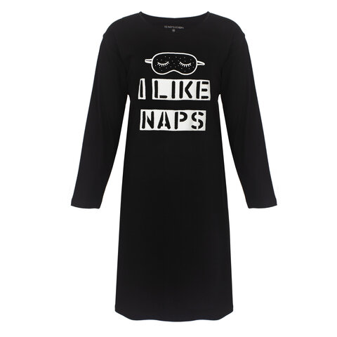 Temptation Dames Nachthemd - Bigshirt - Zwart