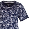 Tenderness Dames Nachthemd - Slaapkleed - Bloemenprint - 100% Katoen - Marine Blauw
