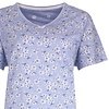 Tenderness Dames Nachthemd - Slaapkleed - Bloemenprint - 100% Katoen - Lavendel Blauw