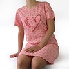 Tenderness Dames Nachthemd - Slaapkleed - Hartjes Print - 100% Katoen - Roze