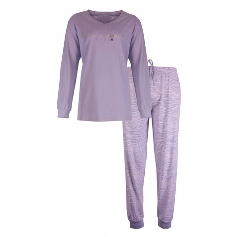 Irresistible Dames Pyjama - 100% Katoen - Paarse Panter print