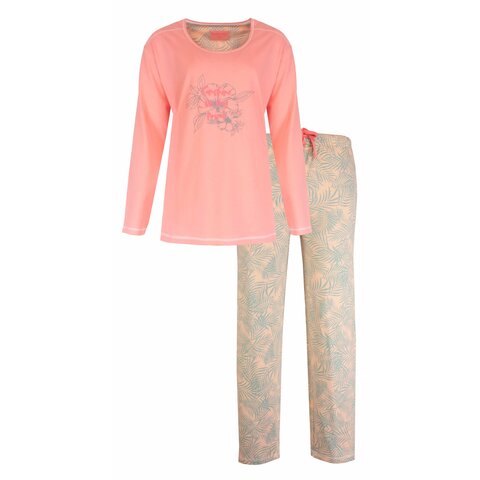 Irresistible Dames Pyjama - Palmprint - 100% Katoen – Roze
