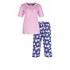 Medaillon Dames Pyjama - Roosjes print - 100% Katoen - Roze