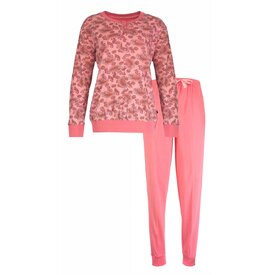 Medaillon Medaillon Dames Pyjama Set – Paisley print - 100% Gekamde Katoen - Roze