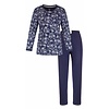 Tenderness Dames Pyjama Set - Gebloemd Dessin - 100% Gekamde Katoen - Blauw