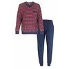 Paul Hopkins Heren  Pyjama Set - Strepen Dessin -  100% Gekamde Katoen - Donker Blauw