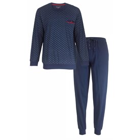 Paul Hopkins Paul Hopkins Heren  Pyjama Set  - Geprint Dessin -  100% Gekamde Katoen - Donker Blauw