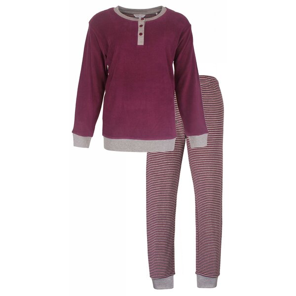Tenderness Tenderness Dames Pyjama - Badstof - Gestreept Dessin - Rood