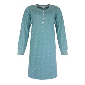 Tenderness Tenderness-Dames Nachthemd-Fleece-Bolletjes-Groen.