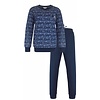 Tenderness-Dames Pyjama-Fleece-Bloemetjes-Donker Blauw.