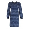 Tenderness-Dames Nachthemd-Fleece-Bloemetjes-Donker Blauw.