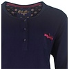 Medaillon Dames Pyjama - Katoen - Navy Blauw.