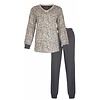 Medaillon Dames Pyjama - Katoen - Geprint Dessin - Grijs