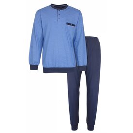 Paul Hopkins Paul Hopkins - Heren  Pyjama - Geprint Dessin -  100% Katoen - Licht Blauw.