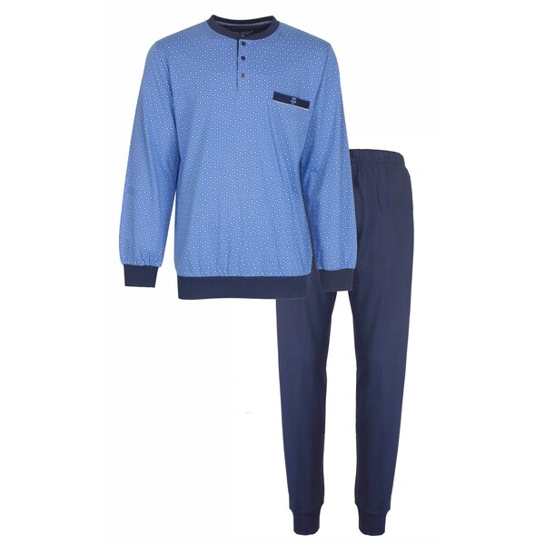 Paul Hopkins Paul Hopkins - Heren  Pyjama - Geprint Dessin -  100% Katoen - Licht Blauw.
