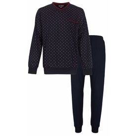 Paul Hopkins Paul Hopkins Heren Pyjama - V Hals - Katoen - Navy Blauw