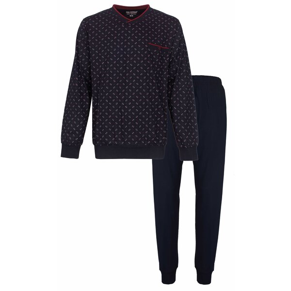 Paul Hopkins Paul Hopkins - Heren  Pyjama - V Hals - Navy Blauw.