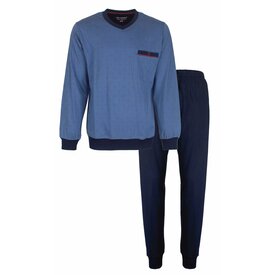 Paul Hopkins Paul Hopkins Heren Pyjama - V Hals - Katoen - Licht Blauw