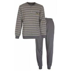 Paul Hopkins Paul Hopkins Heren Pyjama - Strepen - Polo sluiting - Grijs