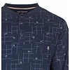 Paul Hopkins - Heren  Pyjama -Polo sluiting - Jeans Blauw.