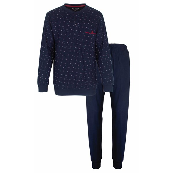Paul Hopkins Paul Hopkins - Heren  Pyjama - Geprint Dessin - Navy Blauw.