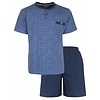 Paul Hopkins - Heren  Shortama - Geprint Dessin - Polo Sluiting -  Licht Blauw.