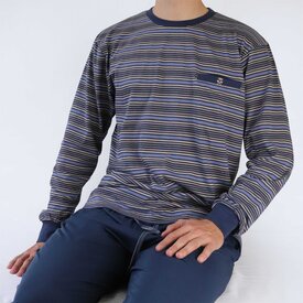 Paul Hopkins Paul Hopkins Heren Pyjama - Gestreept - Ronde Hals - Blauw