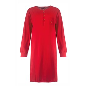 Medaillon Medaillon Dames Nachthemd - 100% Katoen - Rood