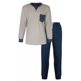 MEQ MEQ Heren Pyjama - 100% katoen - Nachtkleding - Blauw