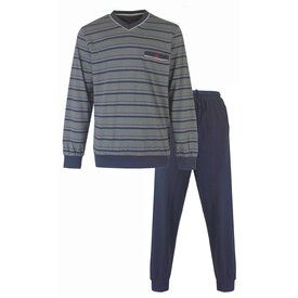 Paul Hopkins Paul Hopkins Heren Pyjama - Strepen - Katoen - Groen/Blauw