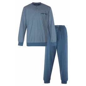 Paul Hopkins Paul Hopkins Heren Pyjama - Geprint Dessin - Petrol Blauw
