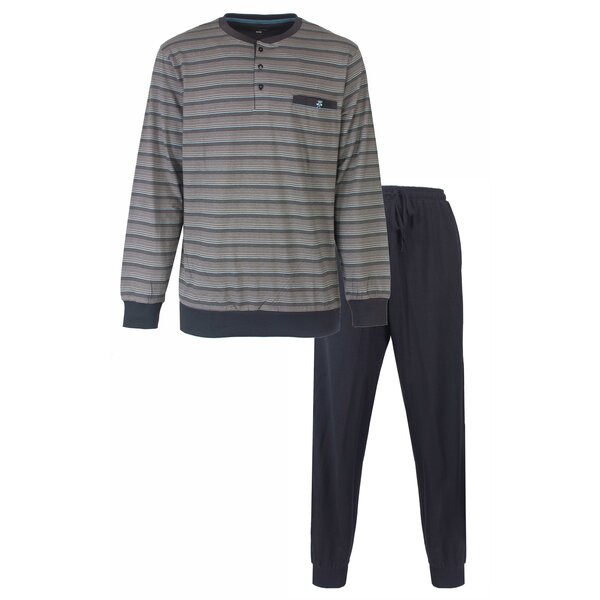 Paul Hopkins Paul Hopkins Heren Pyjama - Gestreept - Donker Grijs