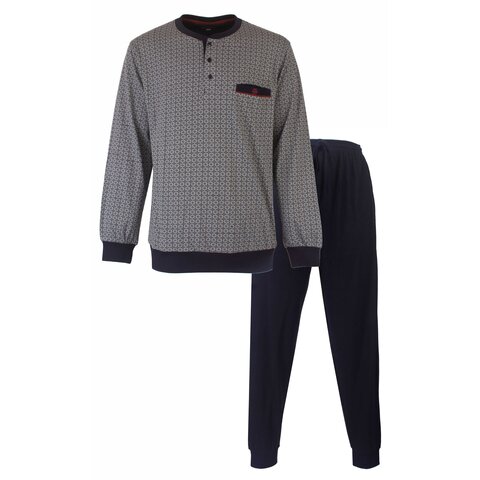 Paul Hopkins Heren Pyjama - Geprint dessin - Donker Blauw